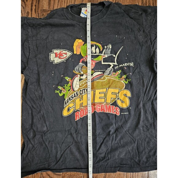 Vintage 1993 Marvin The Martian Kansas City Chiefs Road Games T-shirt XL Black - Picture 9 of 13